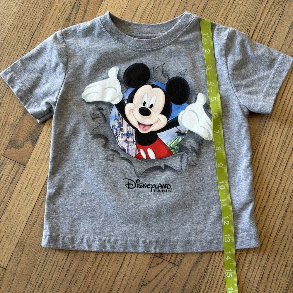 Disney Paris Mickey Mouse Gray T‎ Shirt Kids Size 2